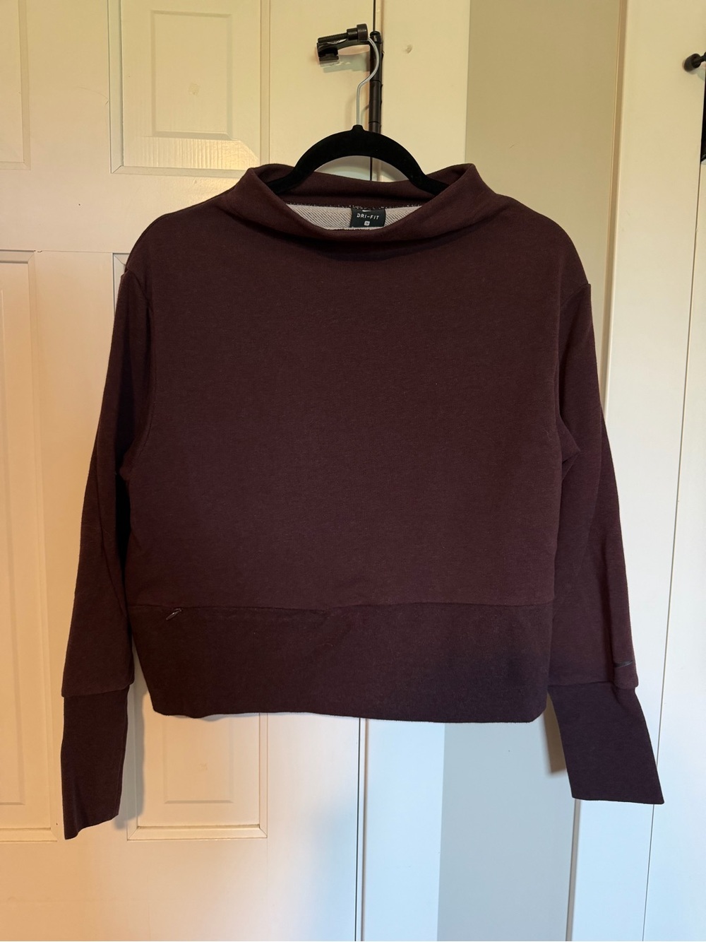 Women's nike Mock Neck Pullover Sweater - Deep Burgundy